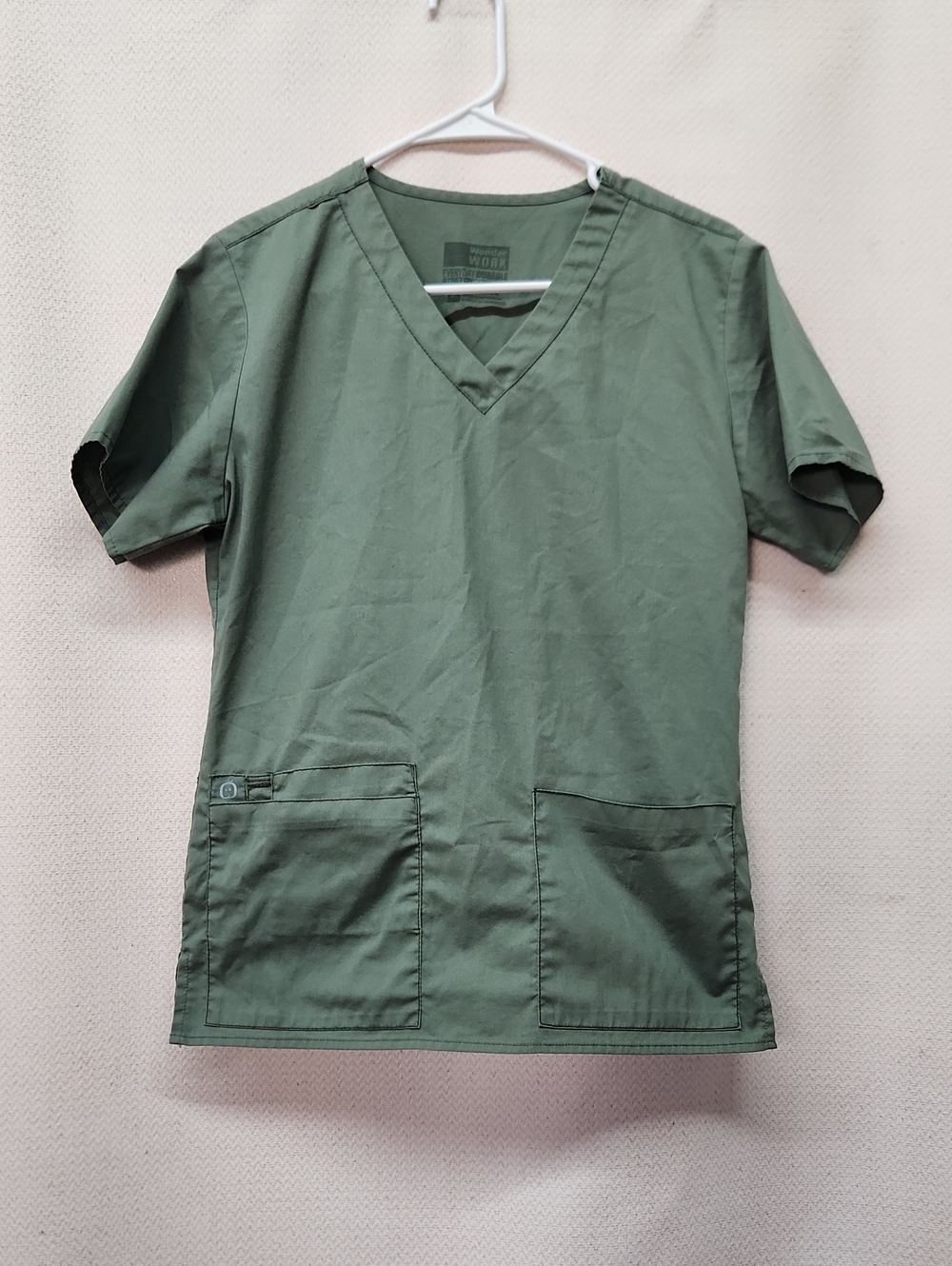 Women's Olive Green V-Neck Medical Scrub Top